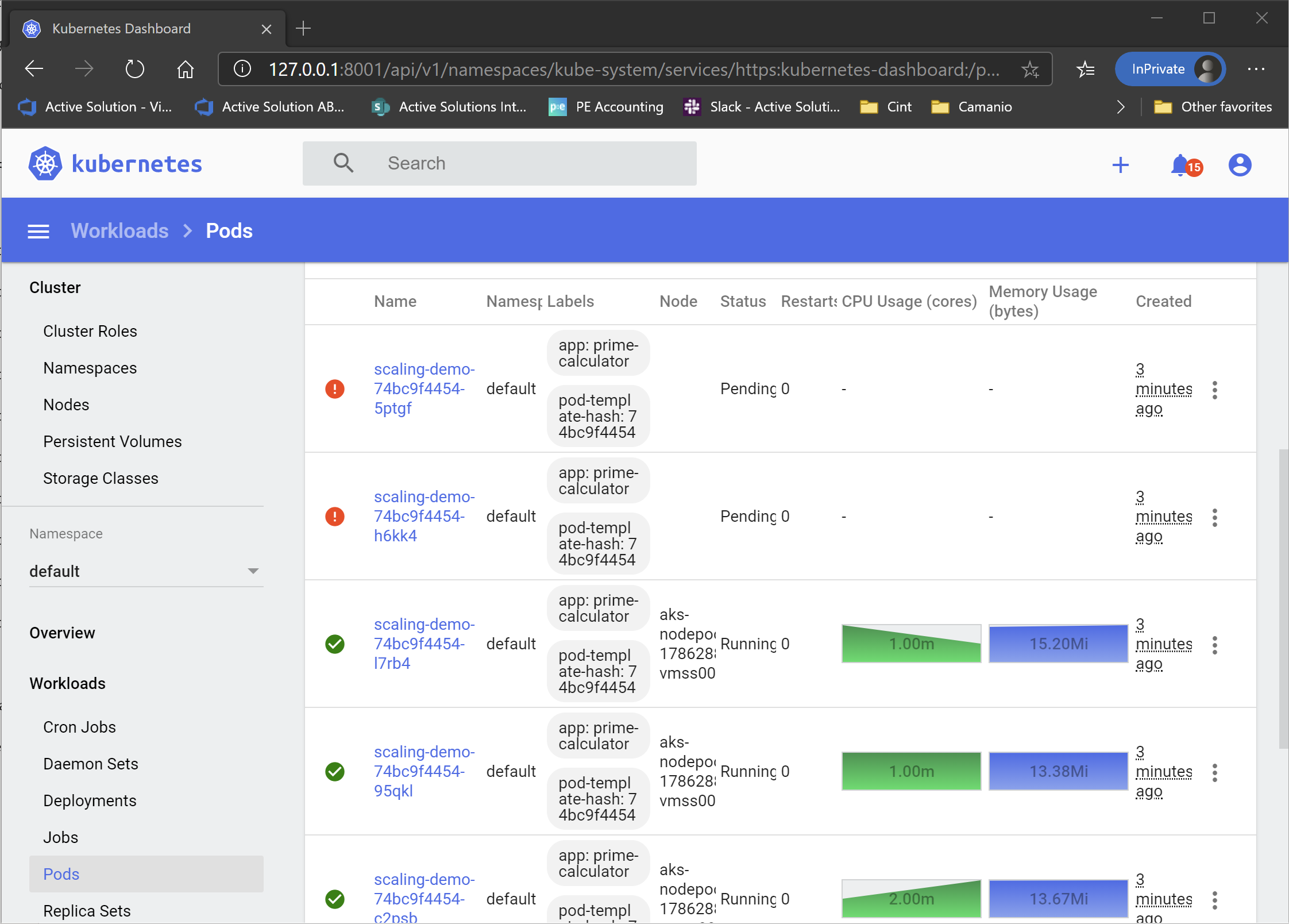 pods unable to be scheduled