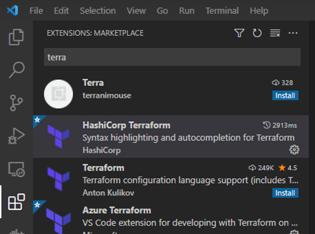 VS Code Terraform Extension